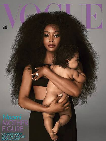 La tapa de Vogue en la que presentó en marzo de 2022 a su hija. Un año después fue mamá de un varón. Ambos nacieron por gestación
subrogada.