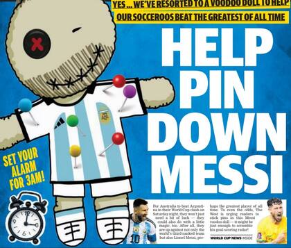 La tapa del diario australiano que pide detener a Messi