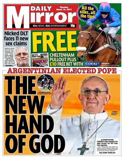 La tapa del diario británico Daily Mirror