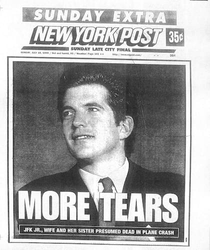 La tapa del New York Post y la desaparición de John Kennedy Jr.