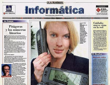 La tapa del primer suplemento Informática de LA NACION, del 22 de abril de 1996