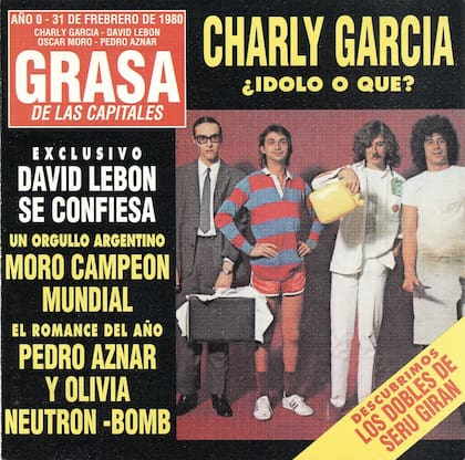 La tapa salió de una idea de Charly, que quería emular una portada de Gente. “Es una sátira a la grasada institucionalizada”, decía