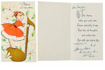 La tarjeta escrita por el padre biológico de la actriz