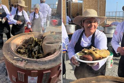 La técnica de la pachamanca que se realiza en la tierra, se recreó en grandes tanques de cemento