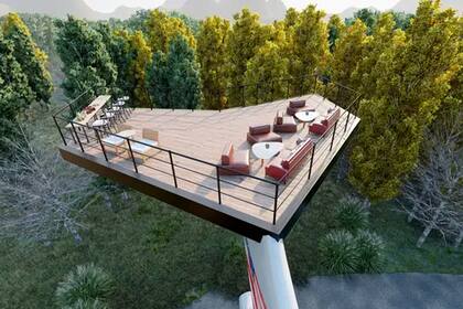 La terraza de una de las aeronaves