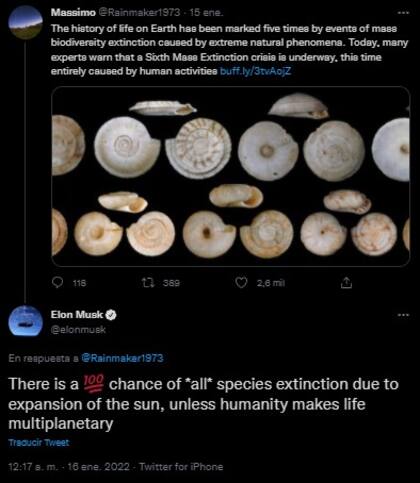 La terrible predicción de Elon. Fuente: Twitter