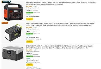 La tienda en línea ofrece una amplía variedad de equipos para protegerse ante los cortes de luz
