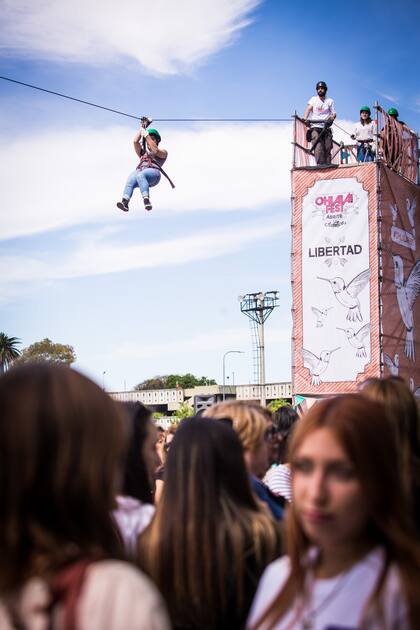La tirolesa tenía 7 metros de altura.