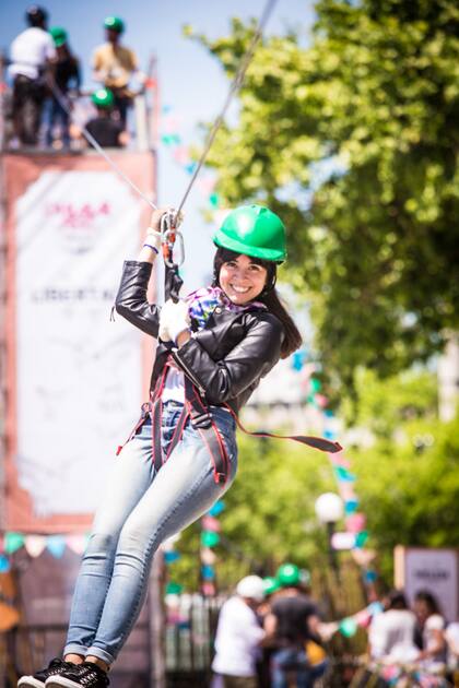 La tirolesa tenía 7 metros de altura.