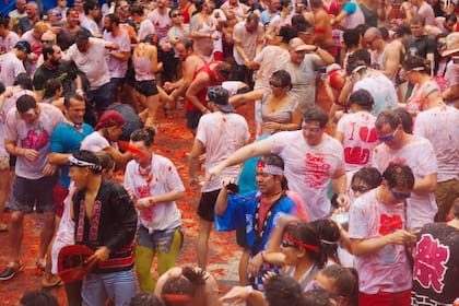 La Tomatina en Bunol, España