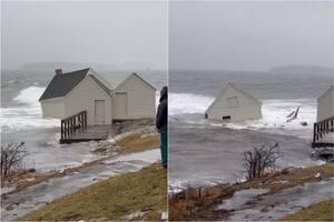 La tormenta arrasó con las cabañas de pesca parte del paisaje de South Portland, en Maine