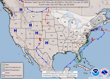 La tormenta invernal que golpeó a EE.UU. durante el fin de semana se mueve hacia el Atlántico