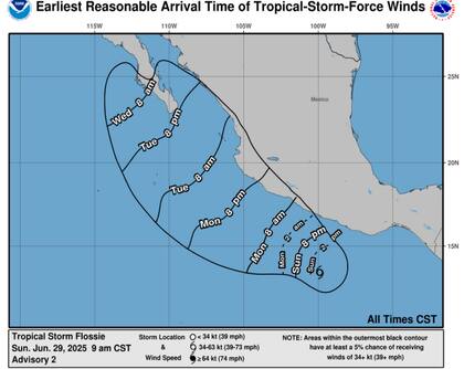 La tormenta tropical afectaría a las zonas de Oaxaca, Guerrero, Michoacán, Colima y Jalisco