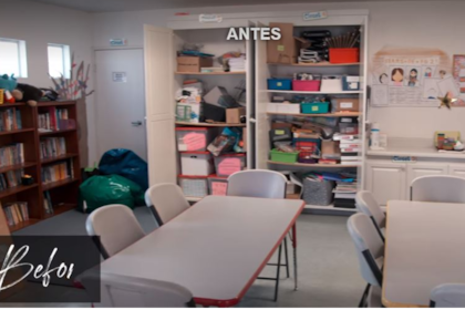 La transformación de un salón de clases en un espacio funcional y feliz. Imagen: Netflix