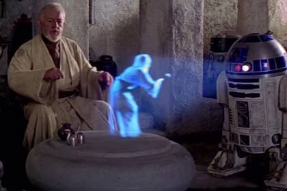 La transmisión tridimensional de la Star Wars original; la imagen de Leia puede verse desde cualquier posición; el desarrollo de la universidad de Sussex permite ir más allá y sentir en la piel el holograma