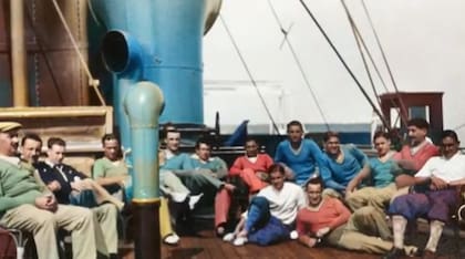 La travesía con jugadores de distintas selecciones duró 16 días en el barco Conte Verde