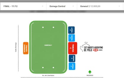 La tribuna Dorrego Central tiene un valor de $ 12.000 para la final de este sábado