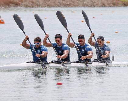 La tripulación del K4 compitió recientemente en la Copa del Mundo de Racice