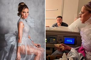 La triste historia detrás de su foto en el hospital con el vestido que usó en los Globo de Oro