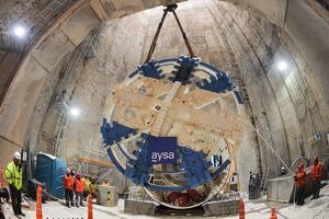 La tuneladora de la obra Sistema Matanza-Riachuelo de la empresa AYSA, que cavó un túnel de 12 kilómetros