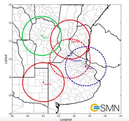 La ubicación de los radares del SMN