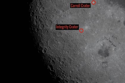 La ubicación del cráter bautizado como Carroll en la Luna (Foto: X/@NASAArtemis)