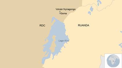 La ubicación del lago Kivu