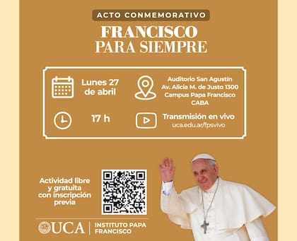 La UCA realizará un encuentro el 27 de abril para recordar al papa Francisco