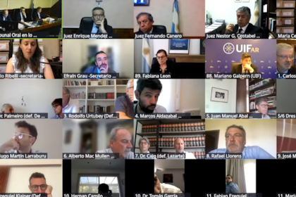 La última audiencia virtual en el juicio por la causa cuadernos, el jueves 4 de diciembre