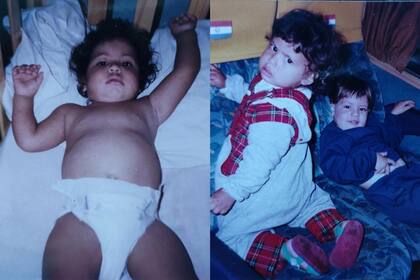 La última foto que había de Florencia López con uno de sus hermanos en Paraguay, cuando era bebé