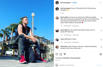 La última publicación de Harrison en Instagram