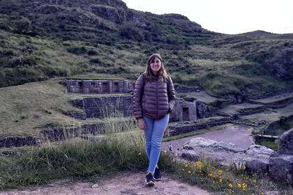 La única foto de Agustina en Cusco, porque a los tres días de llegar comenzó la cuarentena