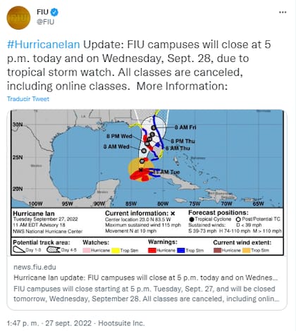La Universidad Internacional de Florida anunció la cancelación de todas sus clases