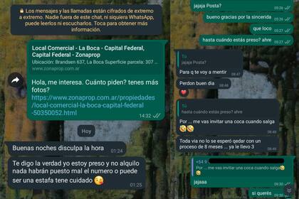 La usuaria compartió la conversación con el contacto misterioso