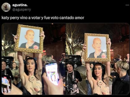 La usuaria de X que mostró la foto de Katy Perry con el cuadro de Evita Perón