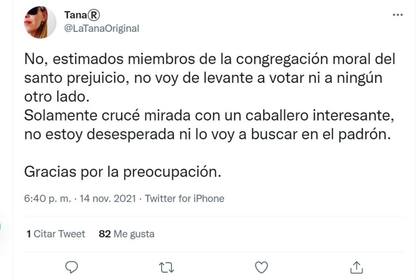 La usuaria Tana se dedicó a responder varios de los comentarios de los usuarios que opinaron sobre su situación, e incluso se dedicó a quienes la cuestionaron