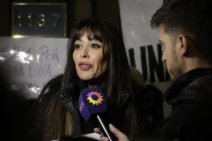 La vedette Pamela Sosa, en la marcha