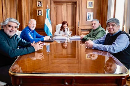 La vicepresidenta, Cristina Fernández de Kirchner, se reunió con Pablo Moyano, Mario Manríque, Omar Plaini y Walter Correa