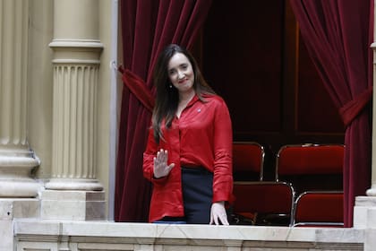 La vicepresidenta Victoria Villarruel en uno de los palcos de la Cámara de Diputados