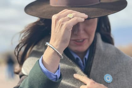 La vicepresidenta Victoria Villarruel, en uno de sus viajes al interior del país