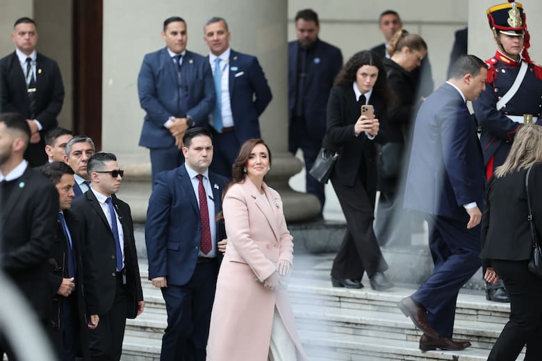 La vicepresidenta Victoria Villarruel ingresó a la Catedral por su parte.
Fabián Marelli - LA NACION