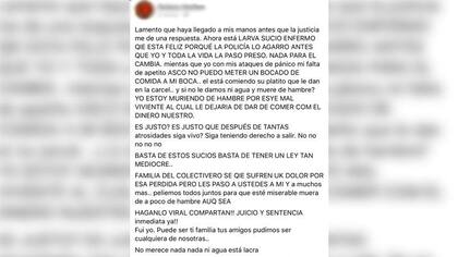 La víctima de la violación tiene 25 años y expresó sus sentimientos en las redes sociales