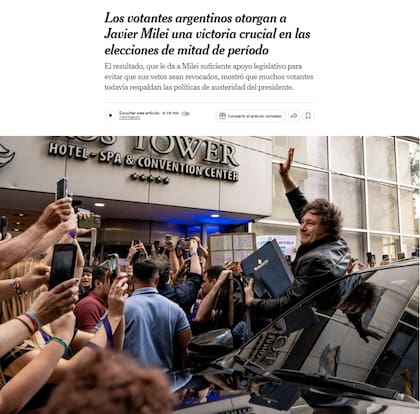 La victoria del gobierno se destacó en la portada del New York Times