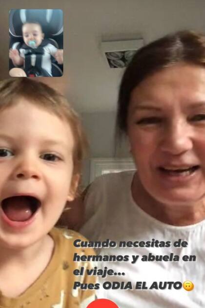 La videollamadar de Paula Chaves y su madre, que quedó a cargo de los dos hijos mayores de la pareja