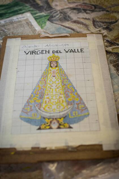 La Virgen del Valle, un motivo muy utilizado en las alfombras de la fábrica.