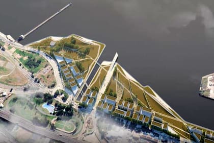 La vista aérea de Costa Salguero, donde se realizará el desarrollo urbanístico