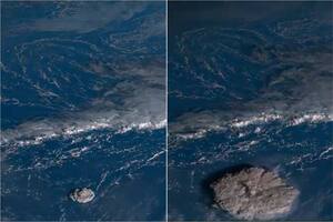 El impactante video que muestra cómo se ve una erupción volcánica desde el espacio