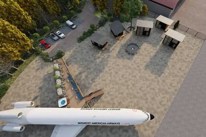 La vista aérea de uno de los aviones