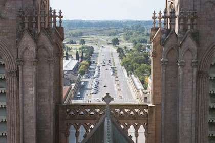 La vista de la ciudad desde lo alto de la Basílica de Luján