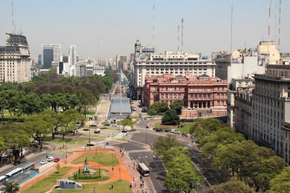 La vista desde el Centro Cultural Kirchner, la misma que puede advertirse en El Reino